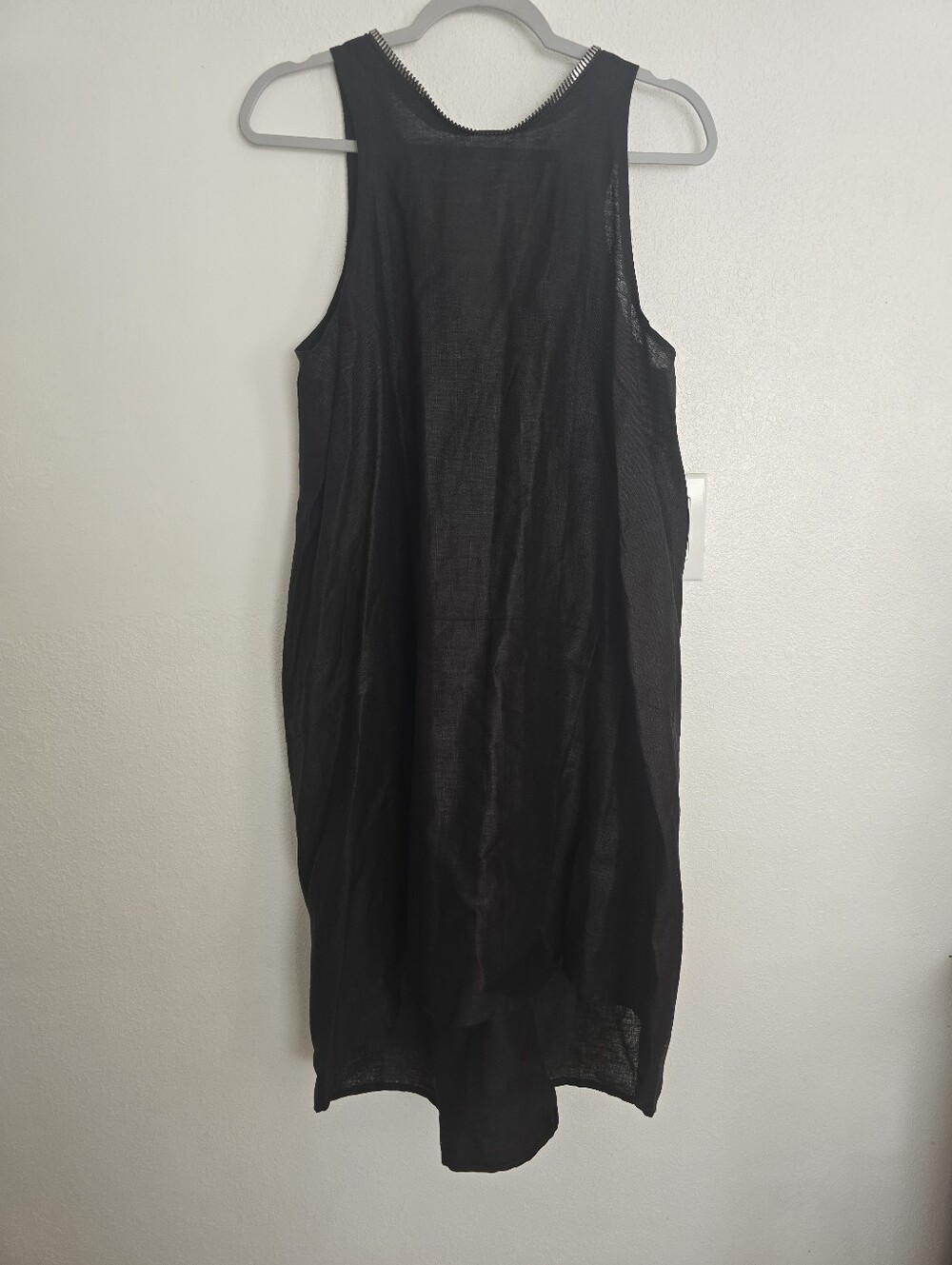 Clothes By Locker Room Linen Back Zipper High Low Dress In Black Size L/XL - Picture 3 of 14